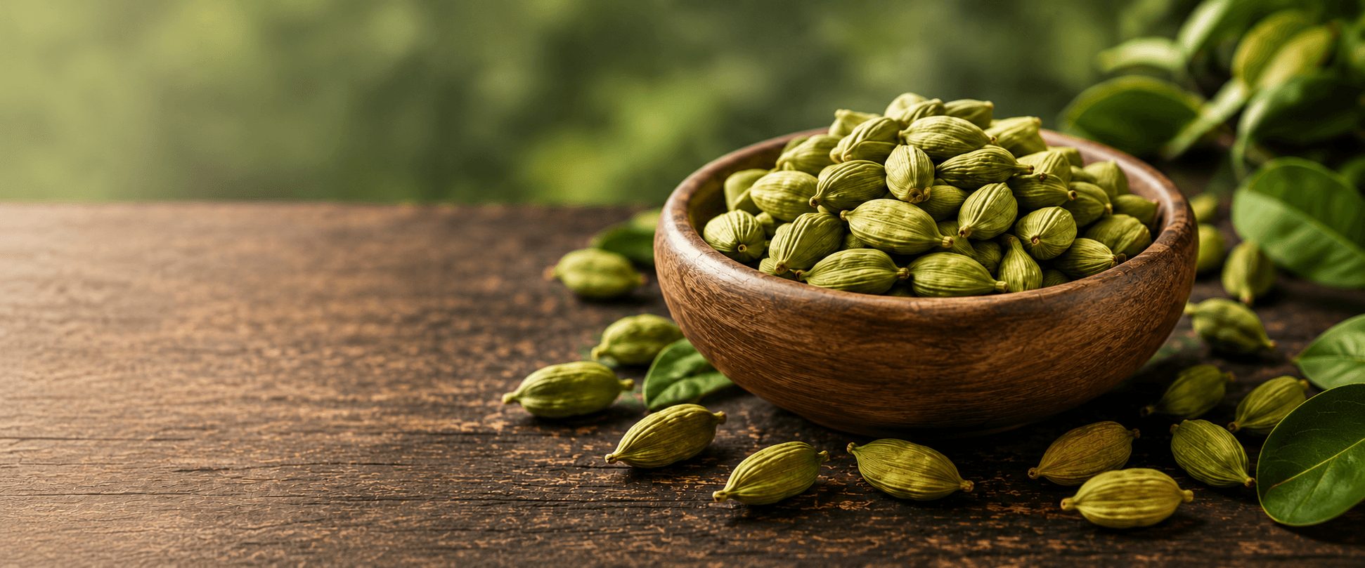 Fresh green cardamom pods handpicked from Idukki, Kerala